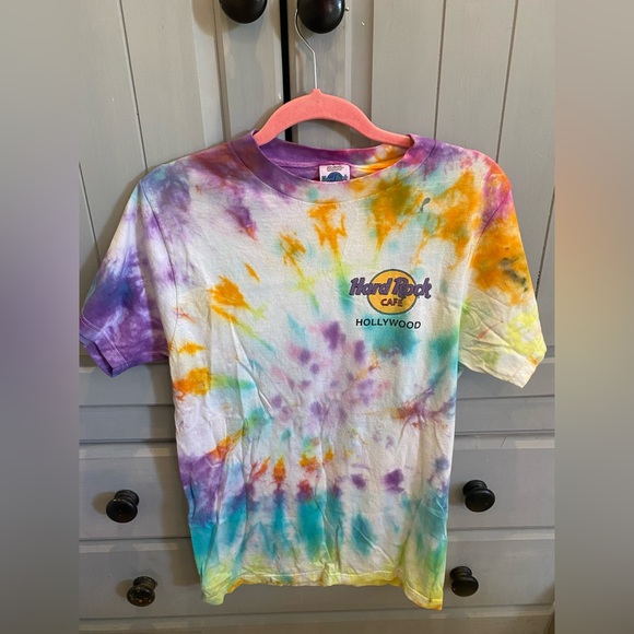Unisex VINTAGE Hard Rock Cafe HOLLYWOOD tie dyed Small size made in USA/Jamaica - Picture 7 of 11